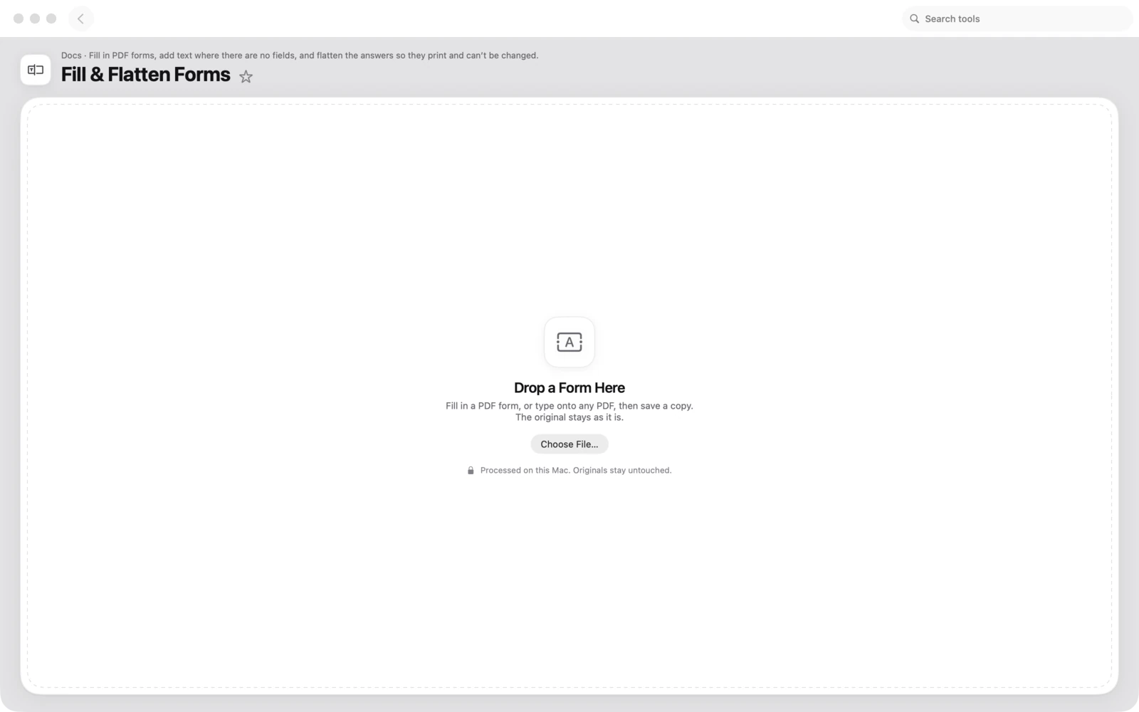 Mac용 Toolbox의 양식 채우기 및 병합: PDF 양식을 채우고, 필드가 없는 곳에 텍스트를 추가하고, 답변을 병합하여 프린트되고 변경할 수 없게 합니다.