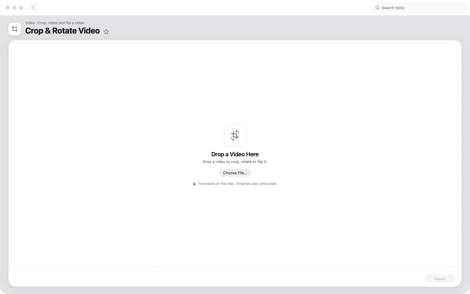 Ritaglia e ruota video in Toolbox per Mac: Ritaglia, ruota e capovolgi un video.