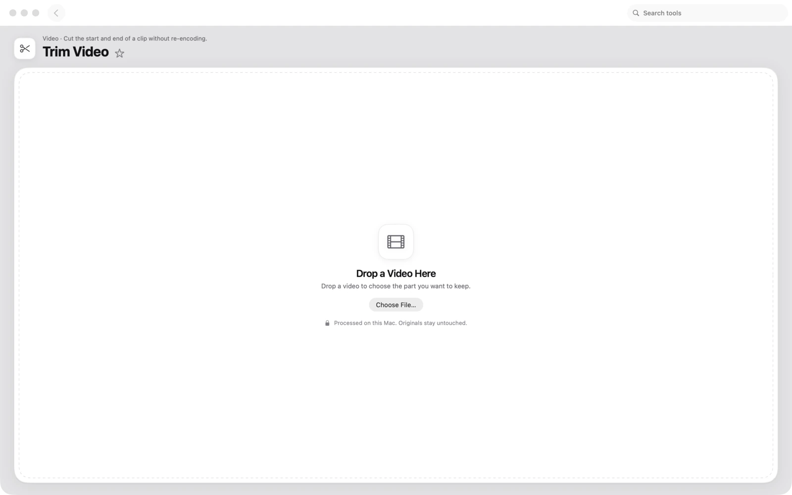 Recortar vídeo en Toolbox para Mac: Corta el inicio y el final de un clip sin volver a codificar.
